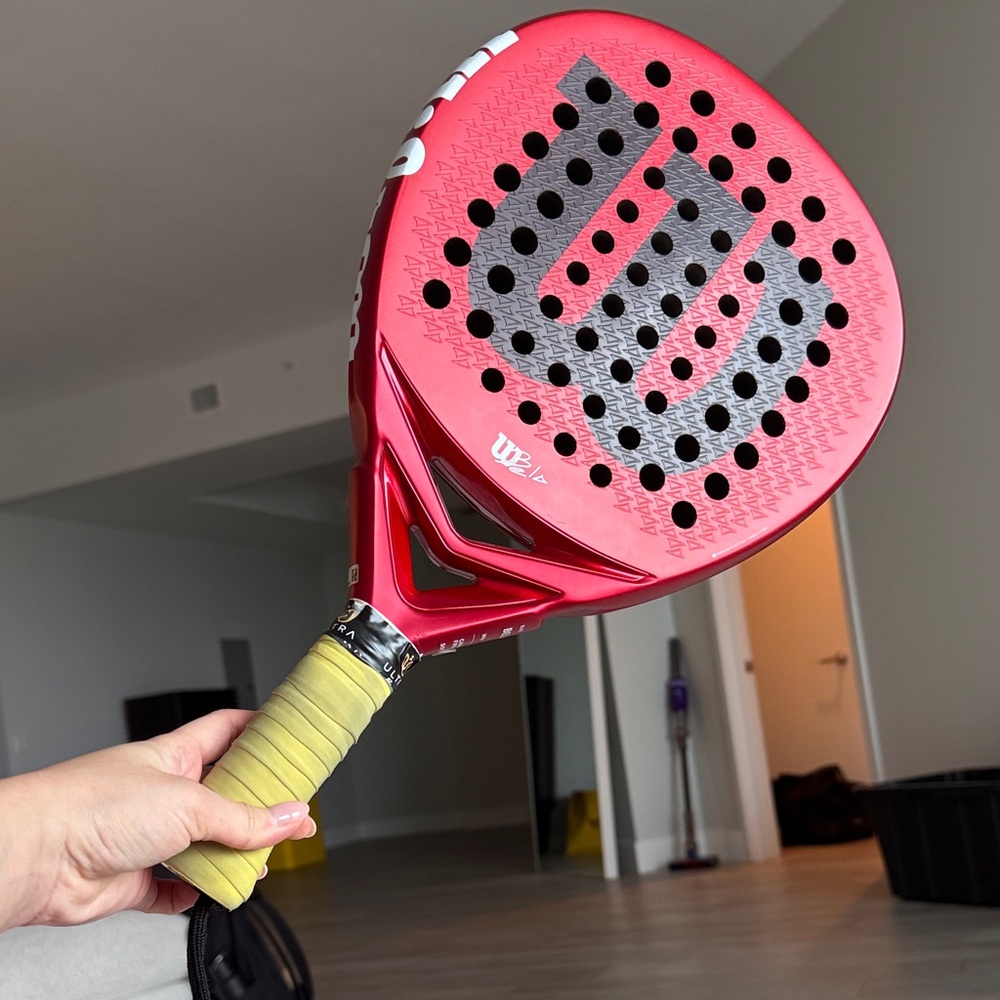 Wilson Crimson Padel Racket with Yellow Grip